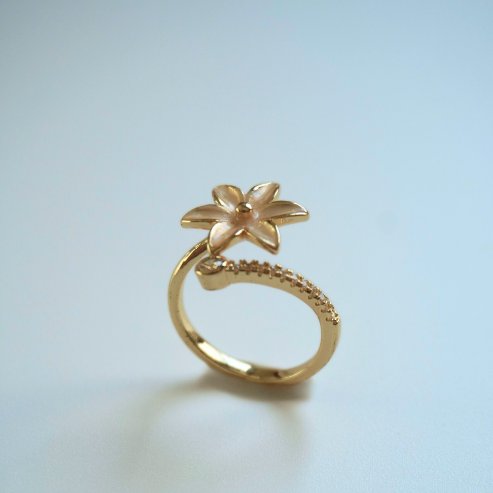flower cuff ring
