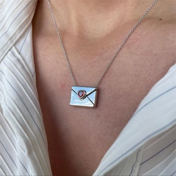 Envelope shaped - hidden message - necklace