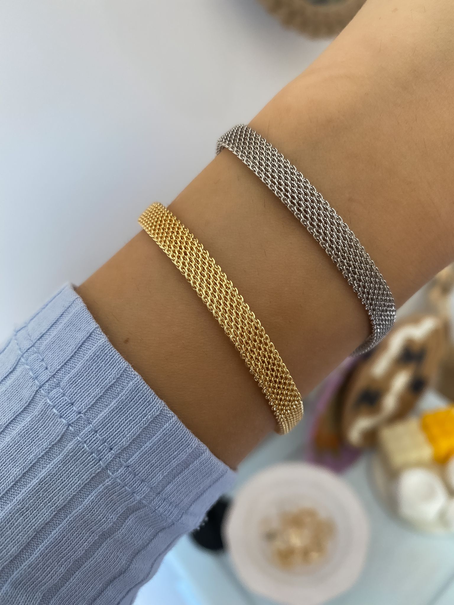 Compressed Chain- gold plated bracelet