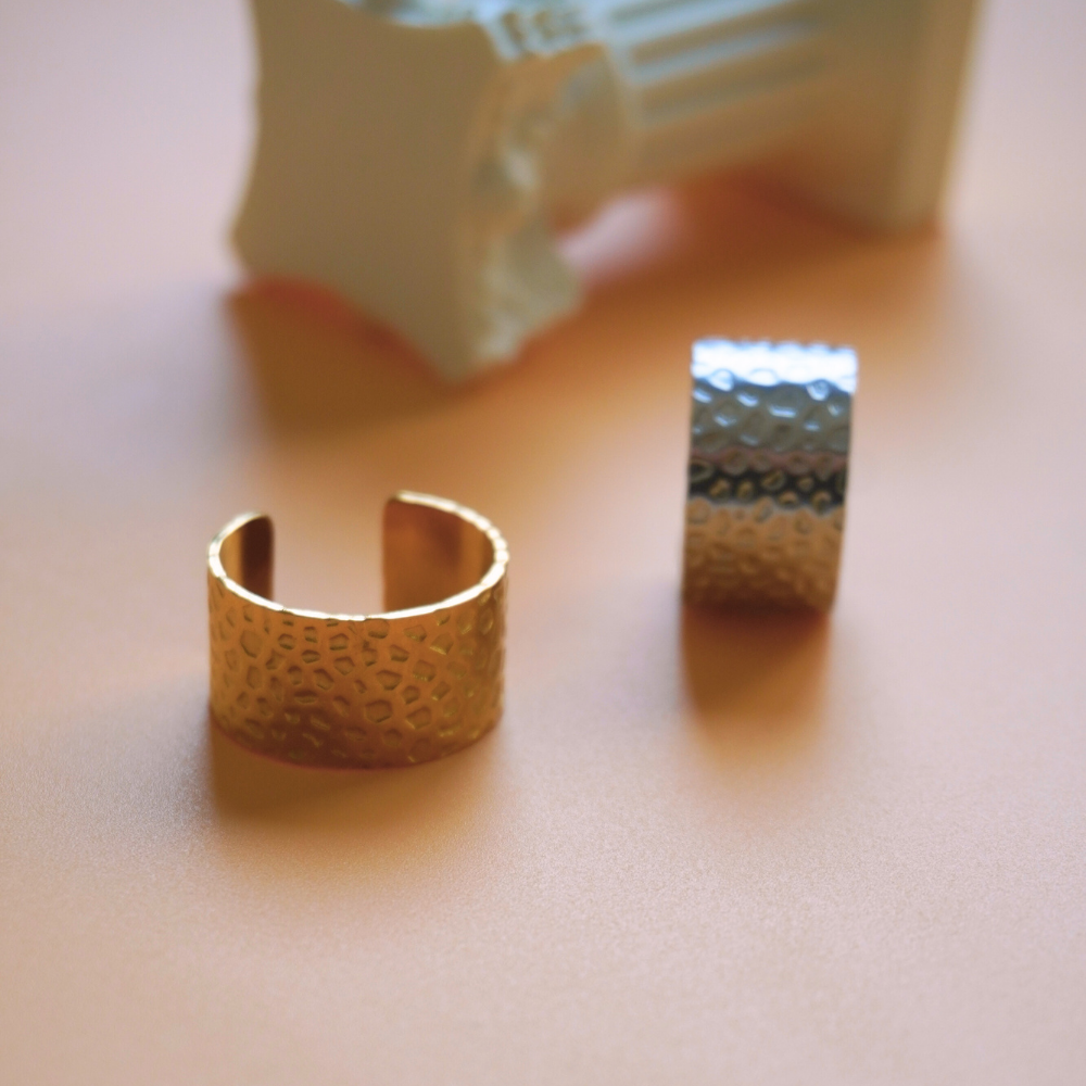 thick hammered rings