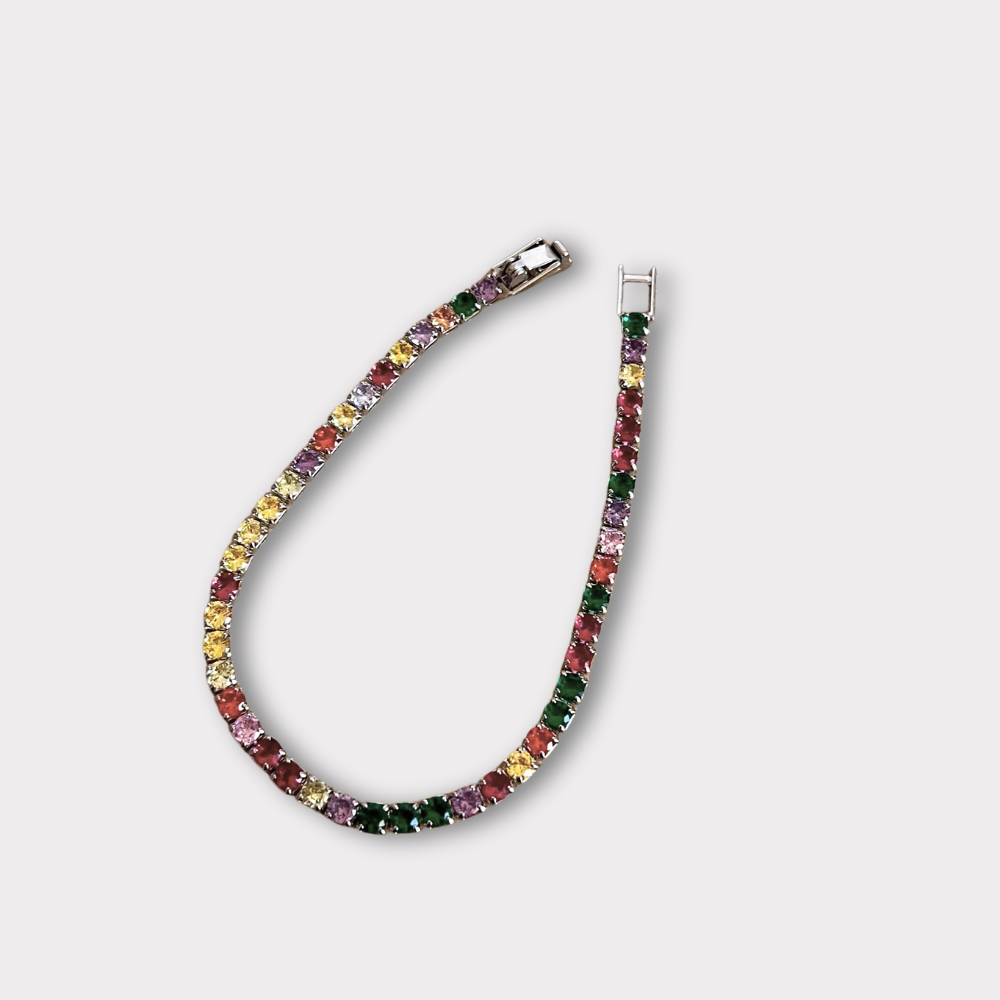 multicolor stones tennis bracelet