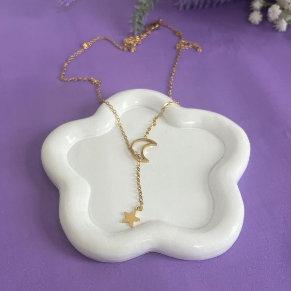 Moon and Star Lariat necklace
