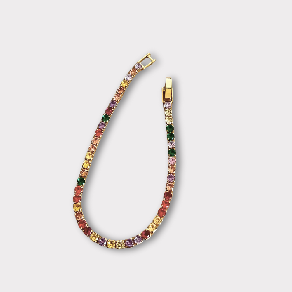 multicolor stones tennis bracelet