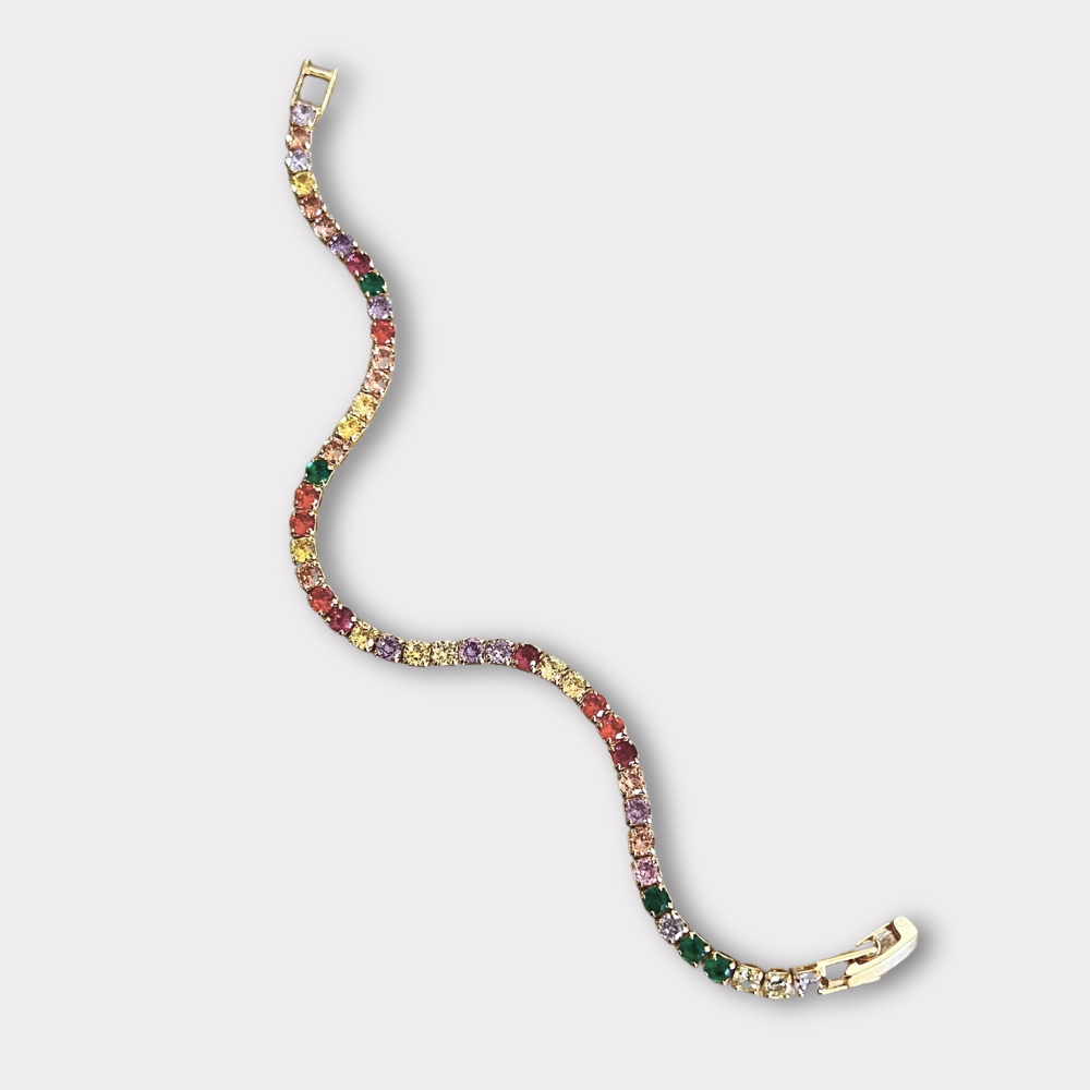 multicolor stones tennis bracelet