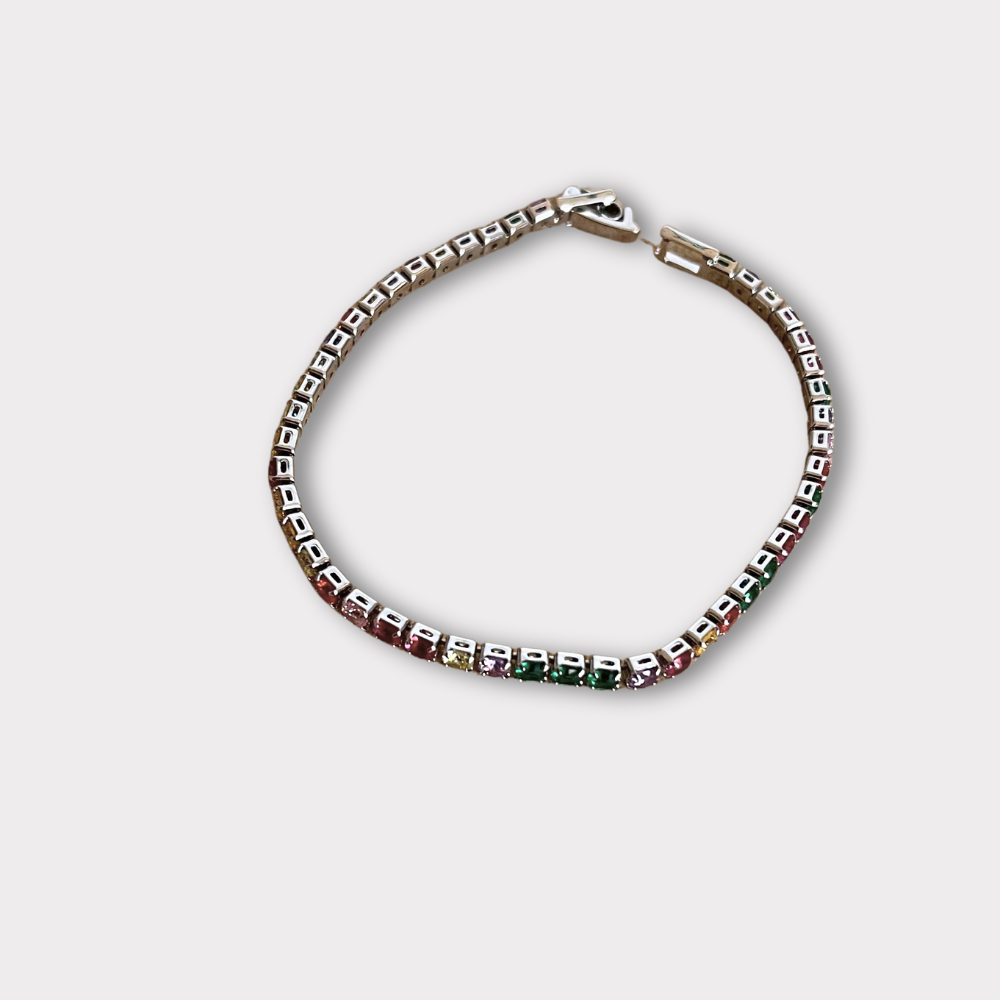 multicolor stones tennis bracelet