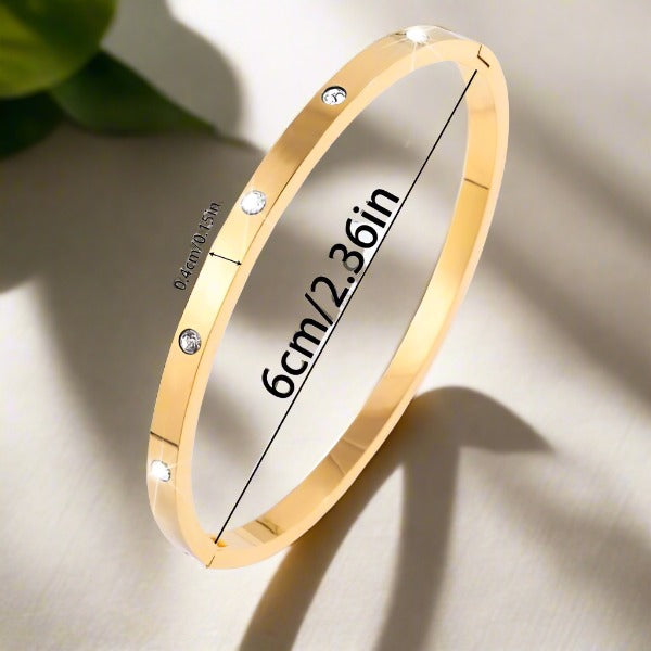 Stainless steel Classic style - Rhinestones bangle