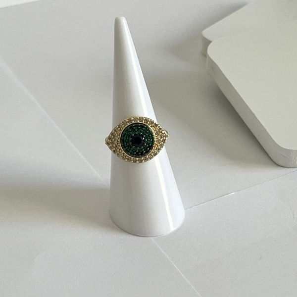 Zircon eye shaped ring