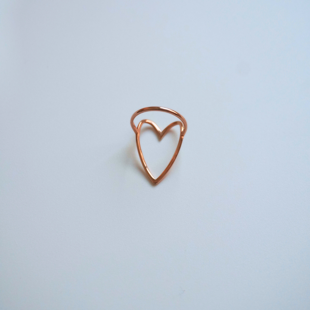 rose gold hollow heart