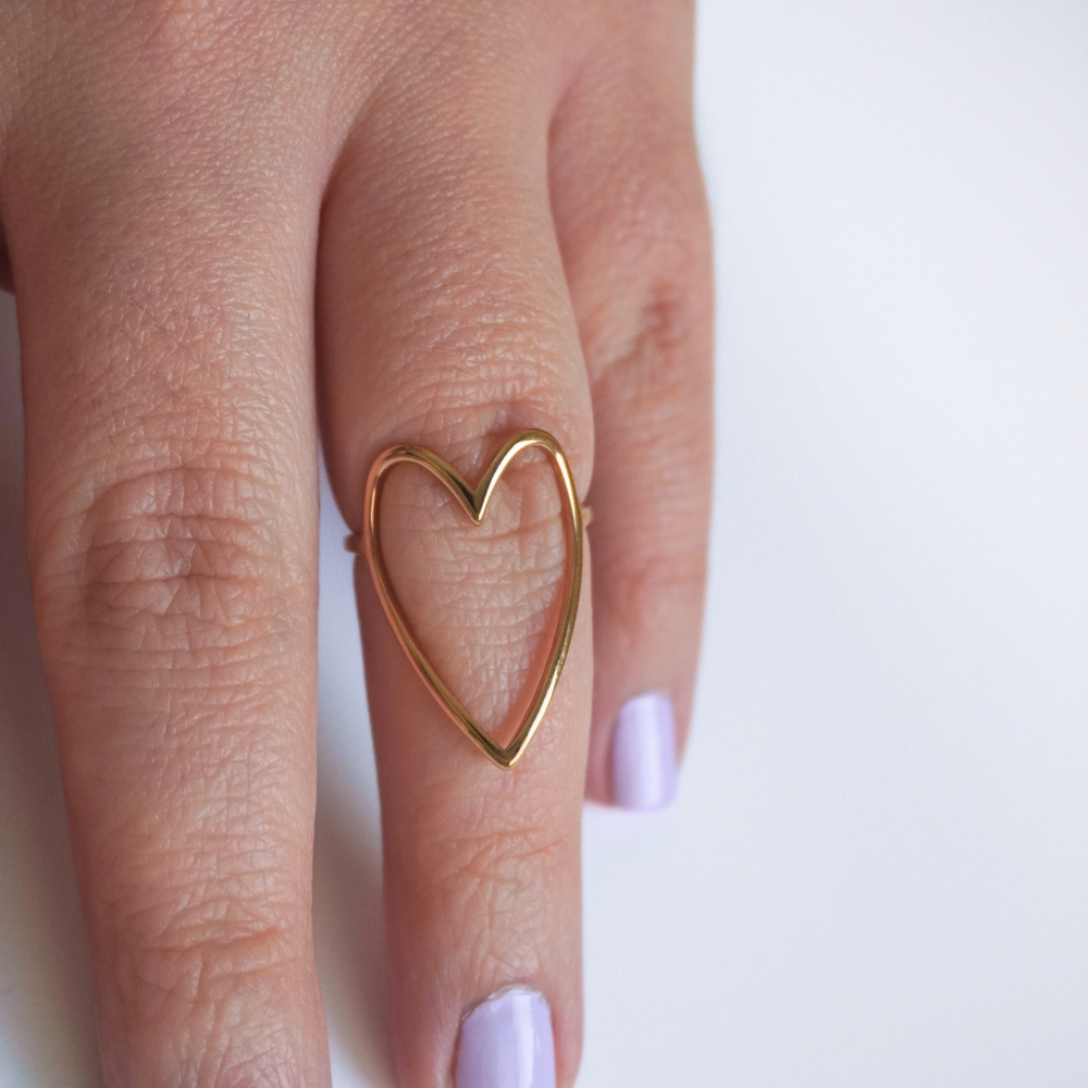 rose gold hollow heart