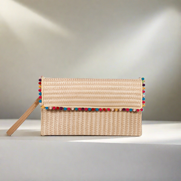 Straw square clutch
