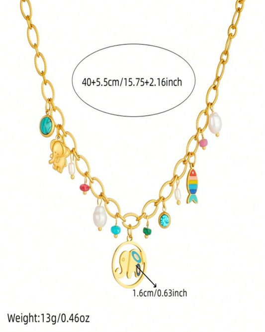 Elephant charms - funky chain necklace