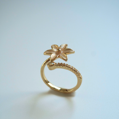 flower cuff ring