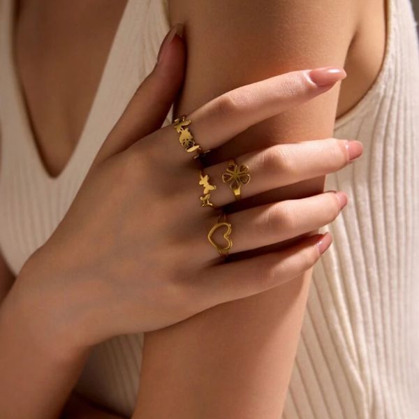 Sally - gold plated Cuff rings