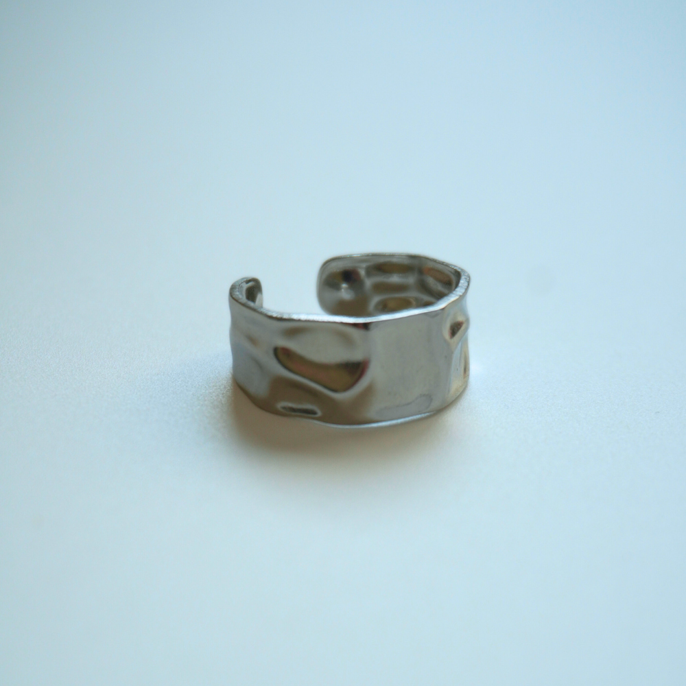 Bold - hammered cuff ring
