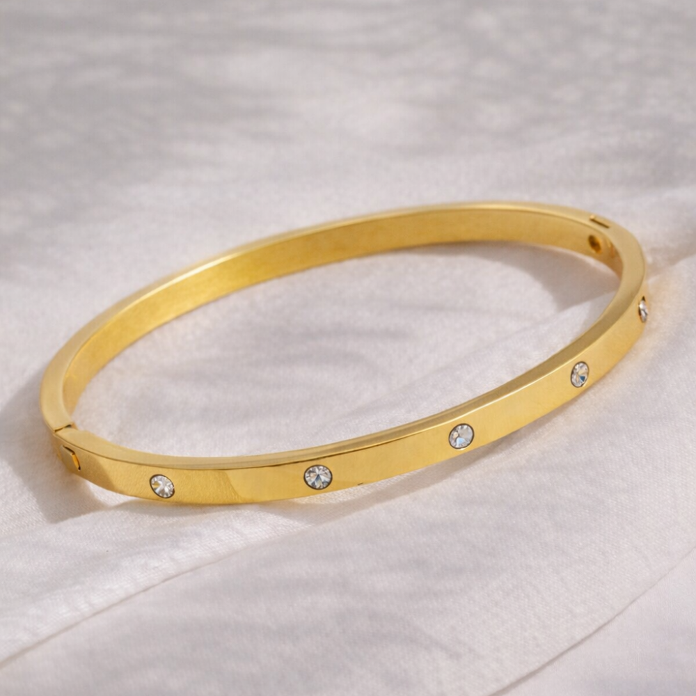 Stainless steel Classic style - Rhinestones bangle