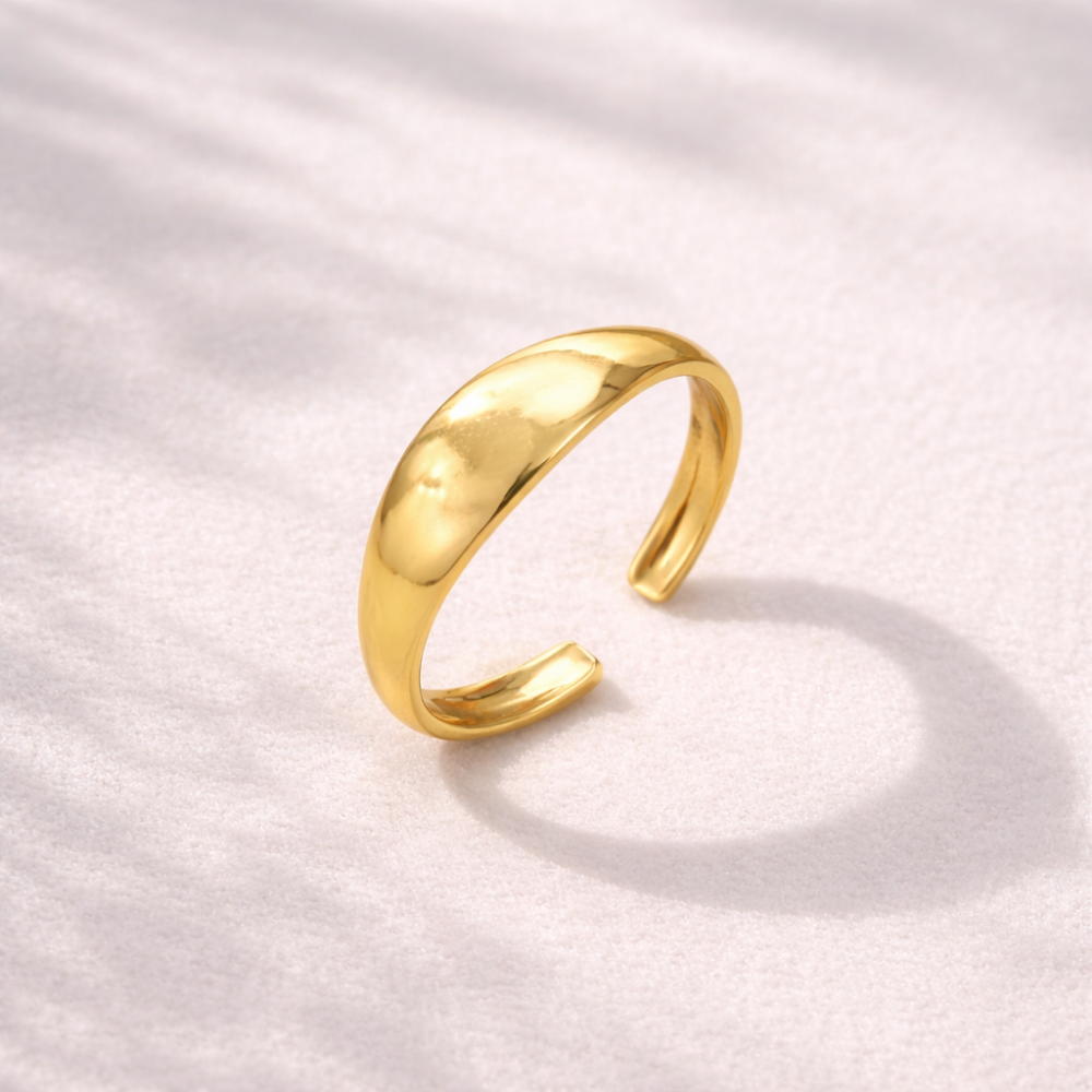 Stainless steel gold plated Simply - cuff ring