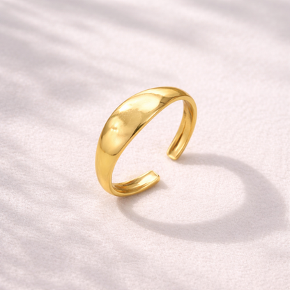 Stainless steel gold plated Simply - cuff ring