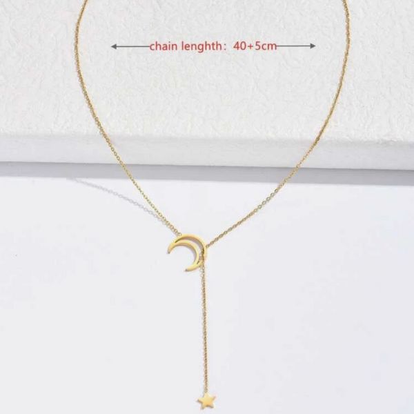 Moon and Star Lariat necklace