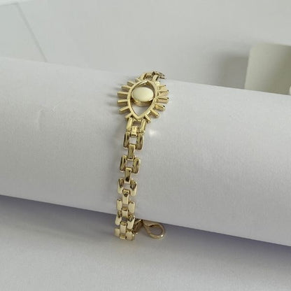 Eye shaped flat chain bracelet