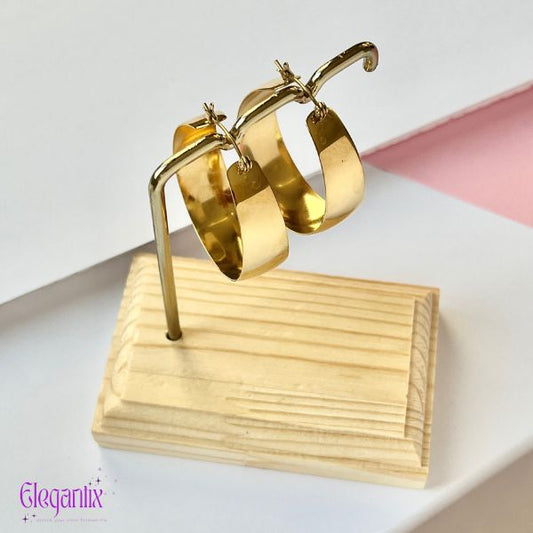 Retro style - gold plated hoop earrings