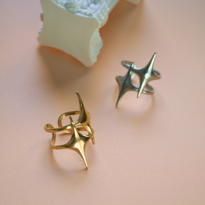 Shining Star - Stainless Steel cuff ring