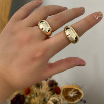 Puffy - gold plated cuff ring