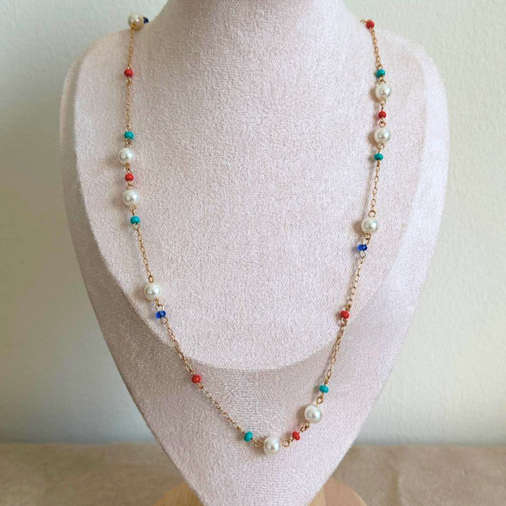 Pearls and beads - Chakra necklace
