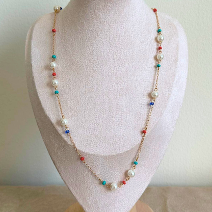 Pearls and beads - Chakra necklace