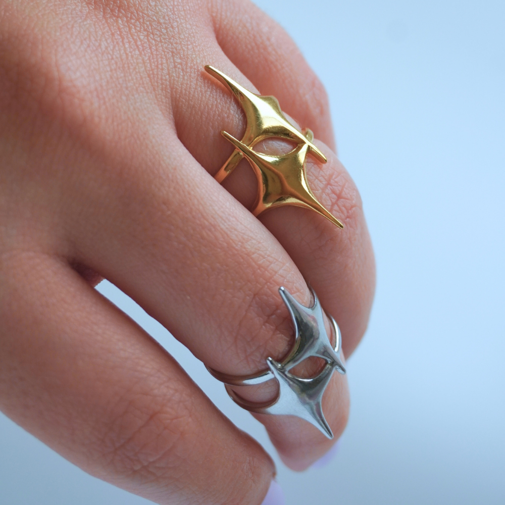 Shining Star - Stainless Steel cuff ring