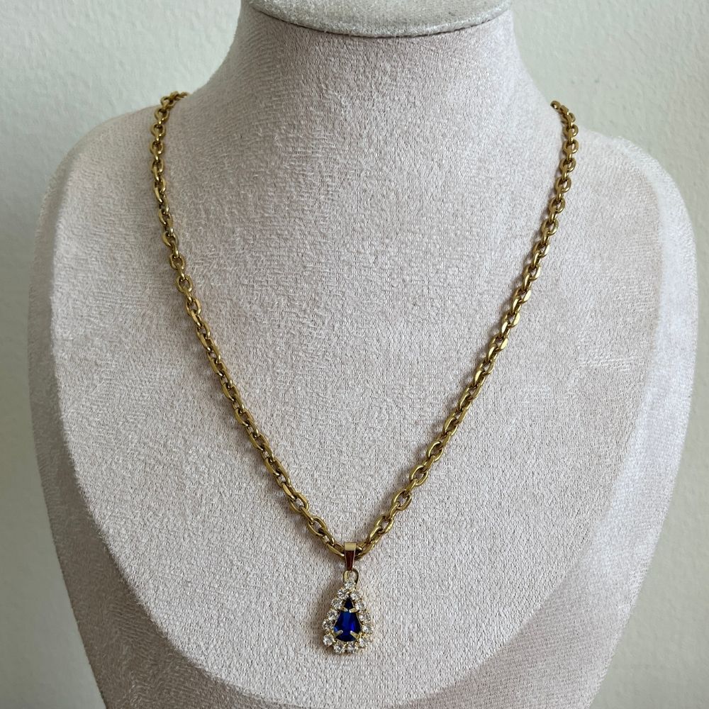 SILVIA - Drop shaped zircon chain necklace