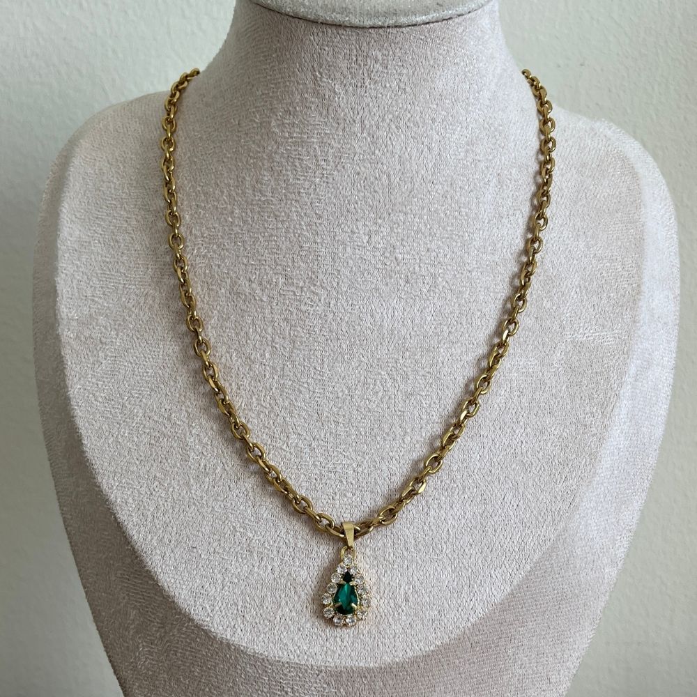 SILVIA - Drop shaped zircon chain necklace