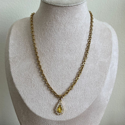 SILVIA - Drop shaped zircon chain necklace