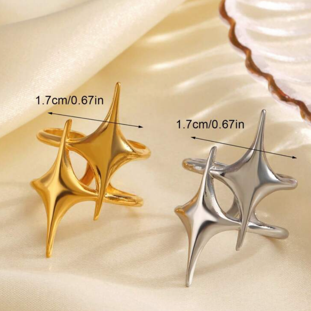 Shining Star - Stainless Steel cuff ring