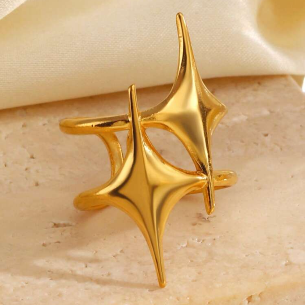 Shining Star - Stainless Steel cuff ring