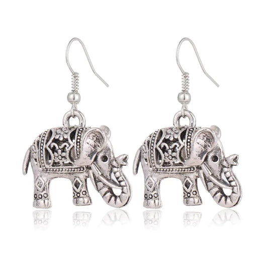 Elephant Long Dangle Earrings