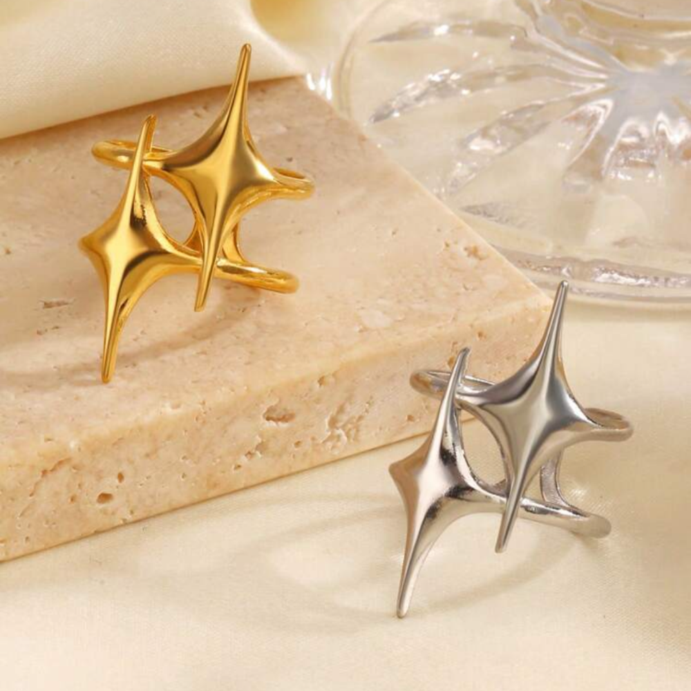 Shining Star - Stainless Steel cuff ring