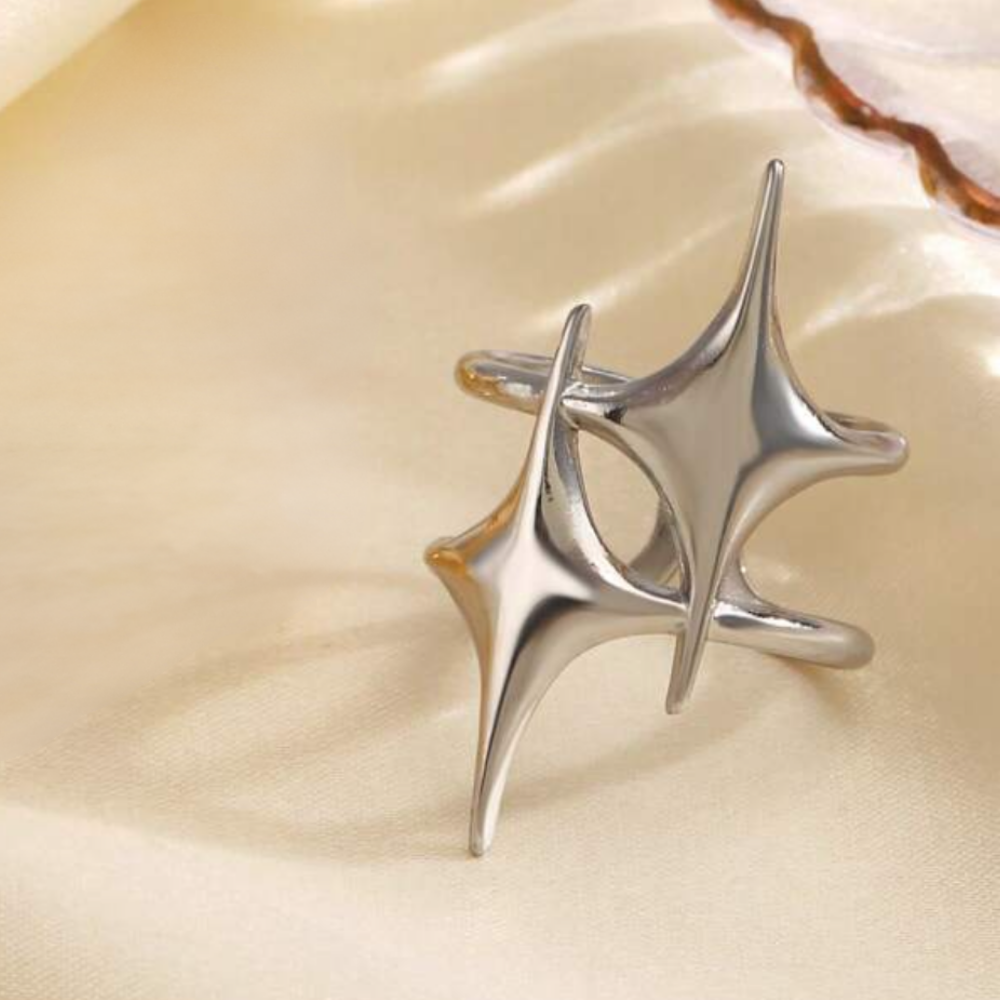 Shining Star - Stainless Steel cuff ring