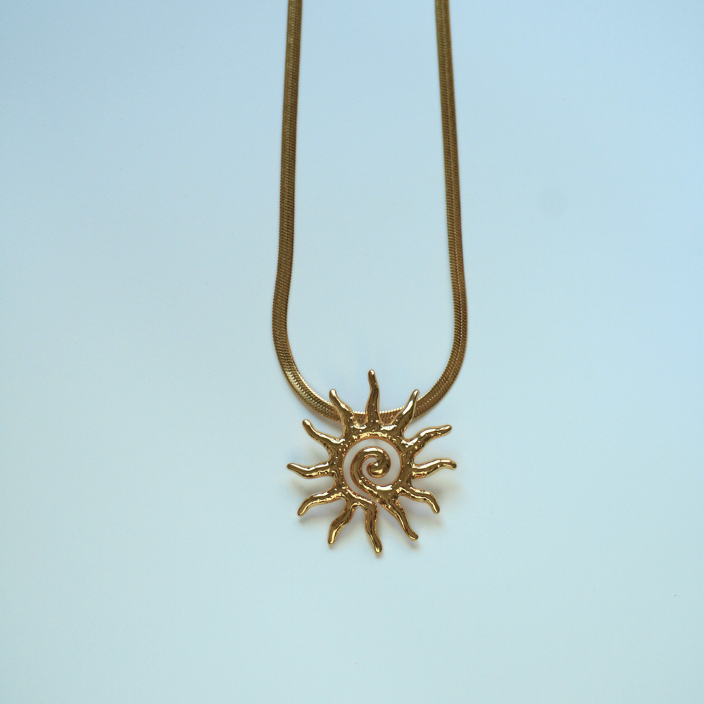 Solar - stainless steel necklace and ring