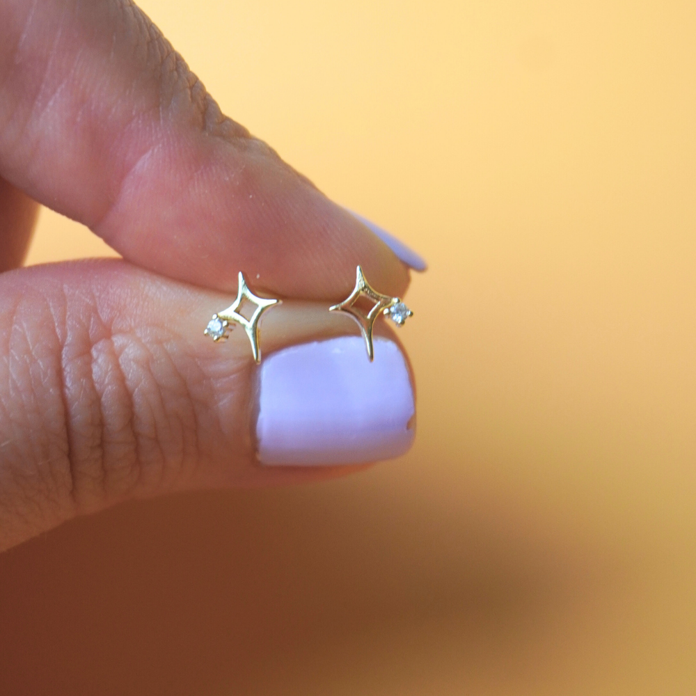 Shining Star - Sterling Silver S925 stud earrings