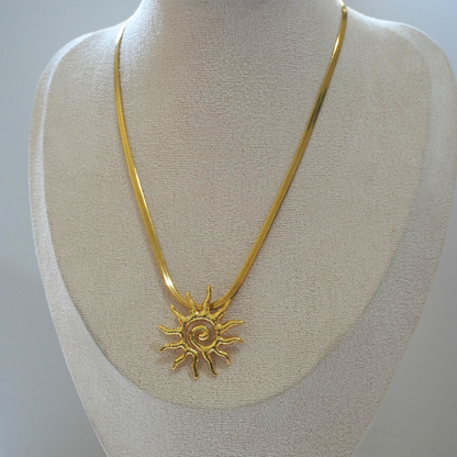 Solar - stainless steel necklace and ring