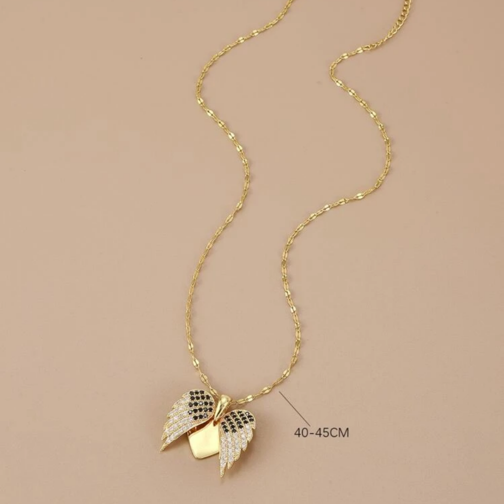 Angel wings with hidden heart necklace
