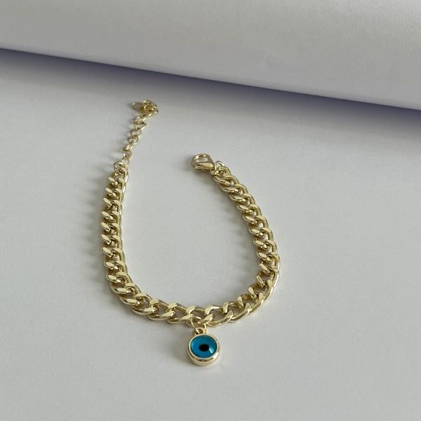 Eye charm chain bracelet