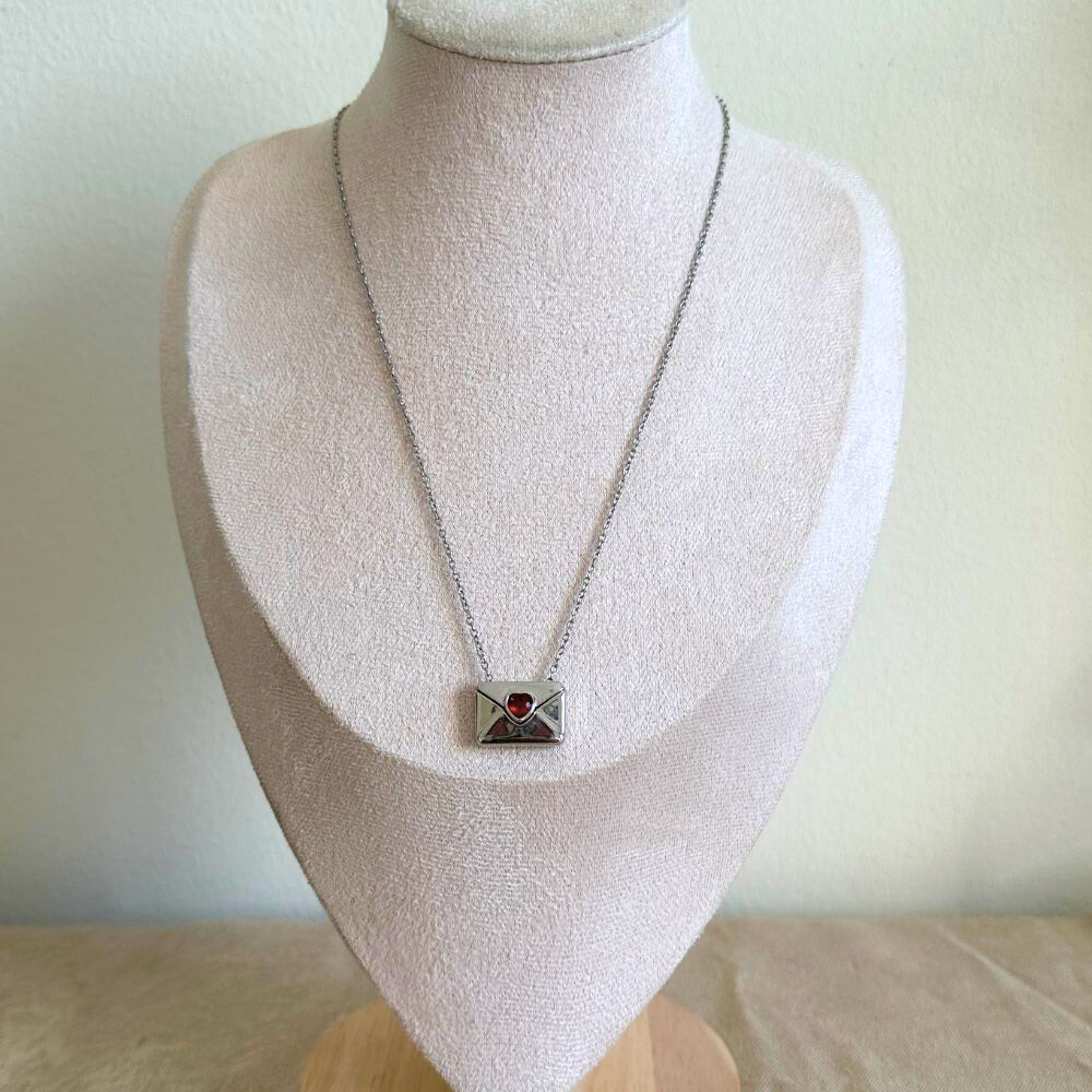 Envelope shaped - hidden message - necklace