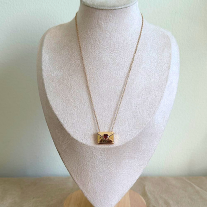 Envelope shaped - hidden message - necklace