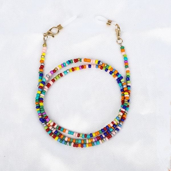 Glasses chain - multicolored beads