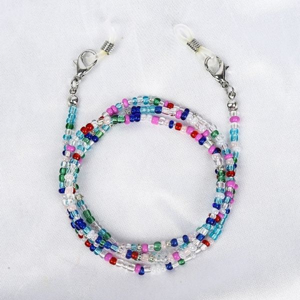 Glasses chain - multicolored beads