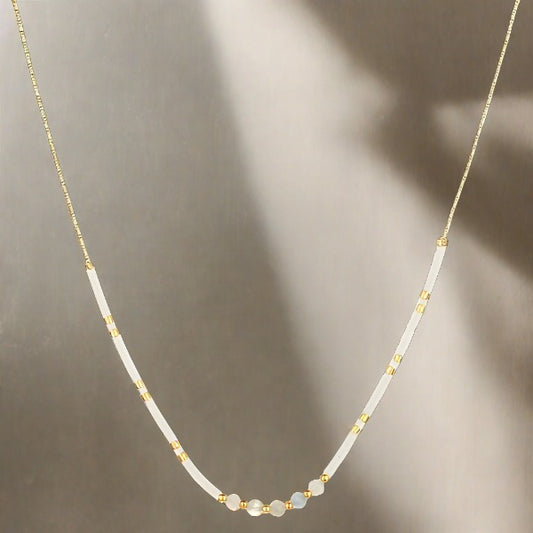 Natural Stone - slim necklace