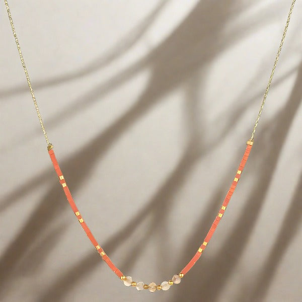 Natural Stone - slim necklace