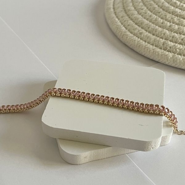 Cubic zircon - gold plated bracelet