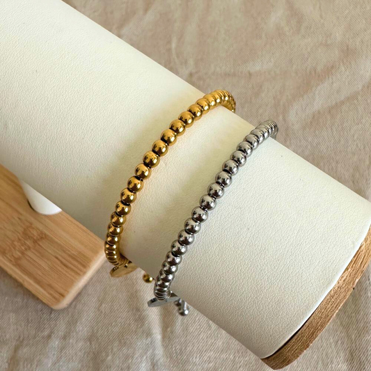 Balls - gold plated beaded bracelet